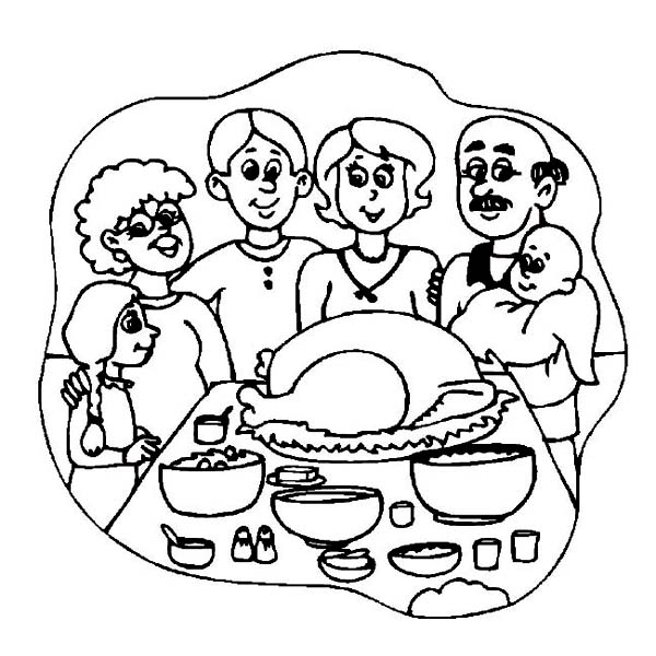 600x600 Thanksgiving Dinner Coloring Pages