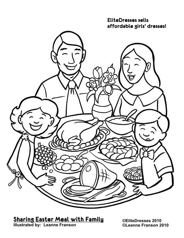 612x792 Coloring Pages Of A Family Eating