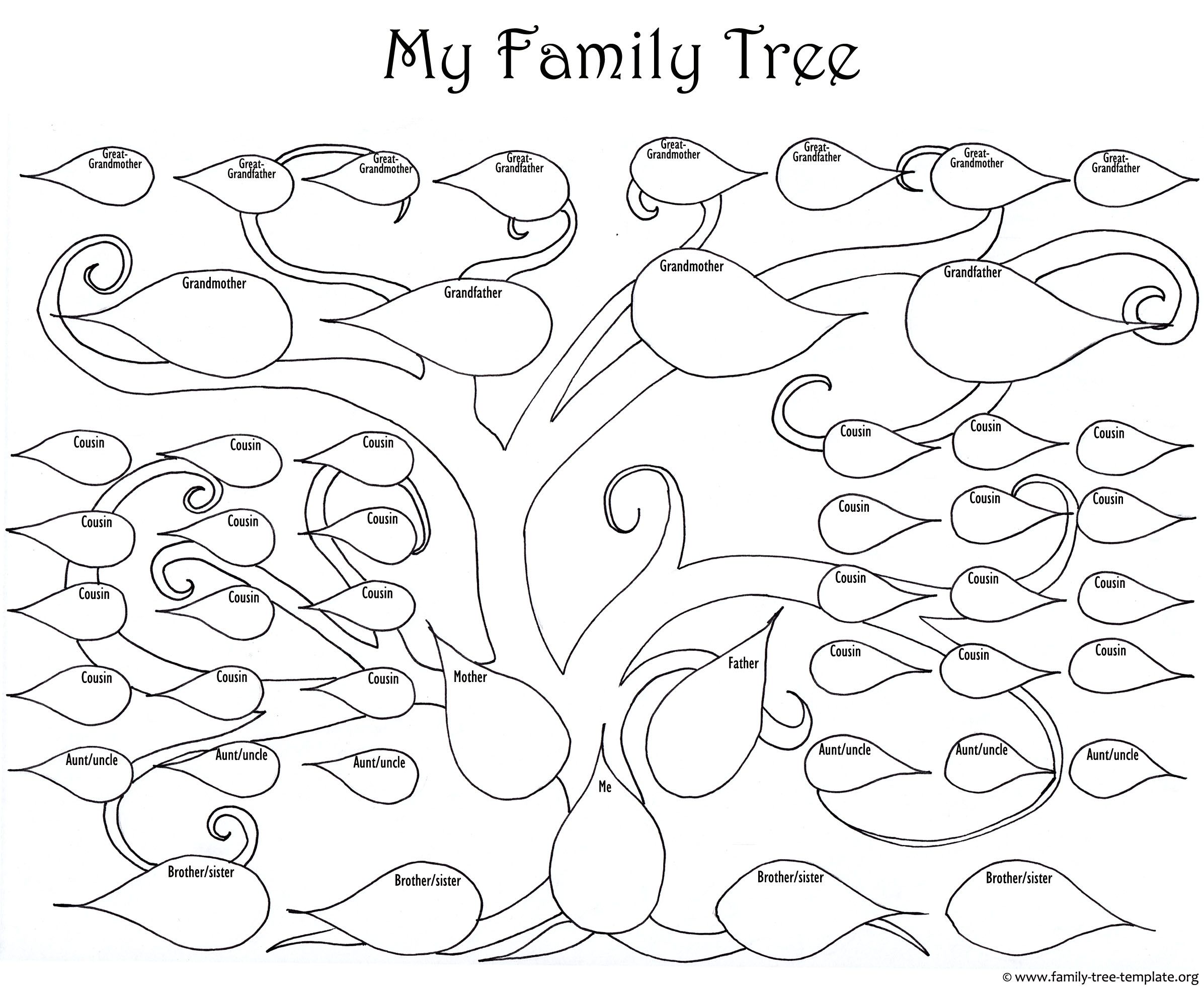 2393x1969 The Big Printable Family Tree As A Fun Coloring Page For Kids