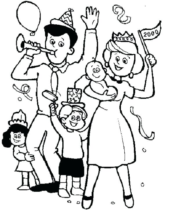 600x723 Coloring Pages Family Family Held A Party Coloring Page Coloring