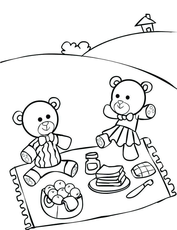 736x952 Picnic Coloring Page Teddy Bear Picnic Coloring Pages Family