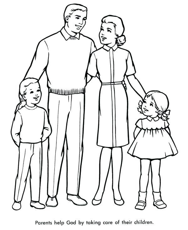 600x734 Family Coloring Page Perfect Family Coloring Page Free Family