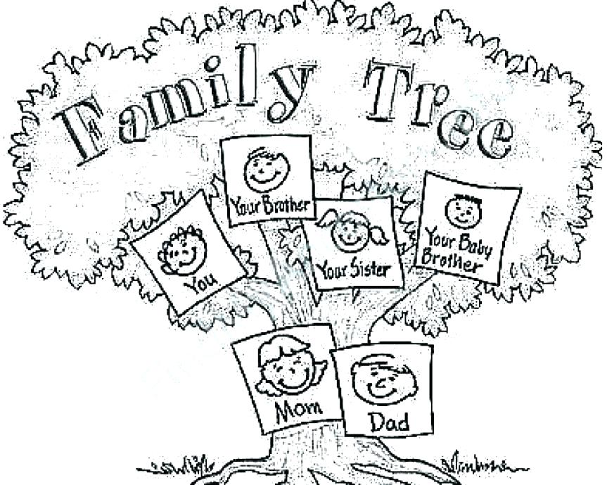 863x689 Family Tree Coloring Page Family Tree Coloring Page For Kids