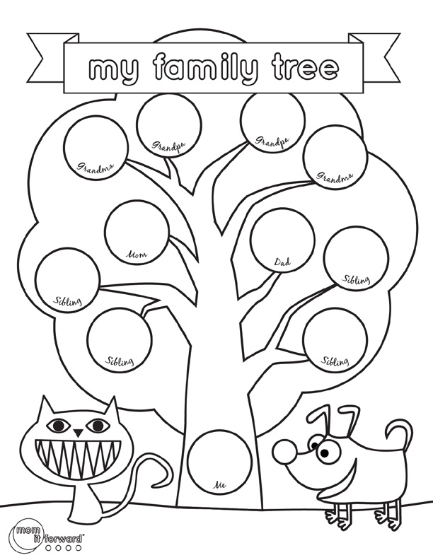 612x792 Family Trees Coloring Pages Download And Print For Free