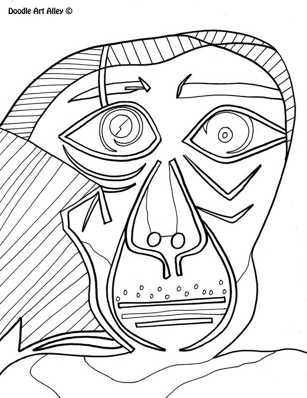 618x800 Famous Art Work Coloring Pages