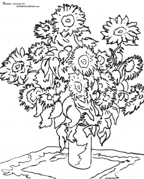 282x350 Famous Artist Coloring Pages Sunflower