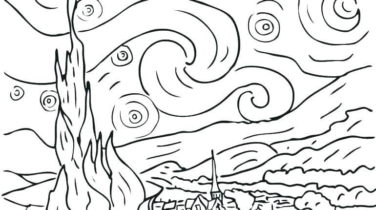 770x430 Painting Coloring Pages Famous Painting Coloring Pages Kids