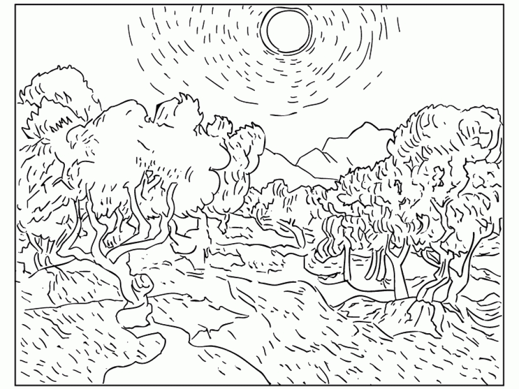 1024x768 Famous Artwork Coloring Pages Awesome Famous Paintings Coloring