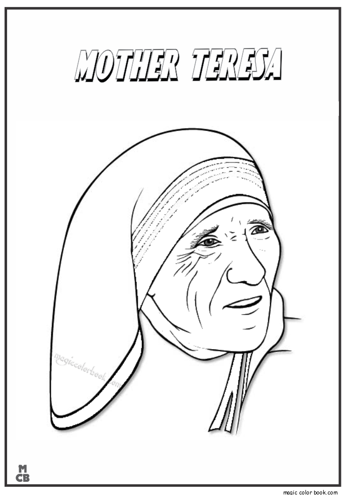 685x975 Famous People Coloring Pages Mother Teresa Prek Saint Theresa