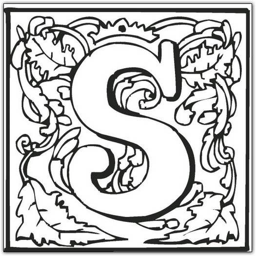 525x525 Fancy Letter S Coloring Pages