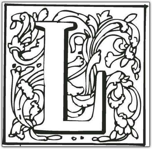 525x512 Fancy Letters Coloring Pages