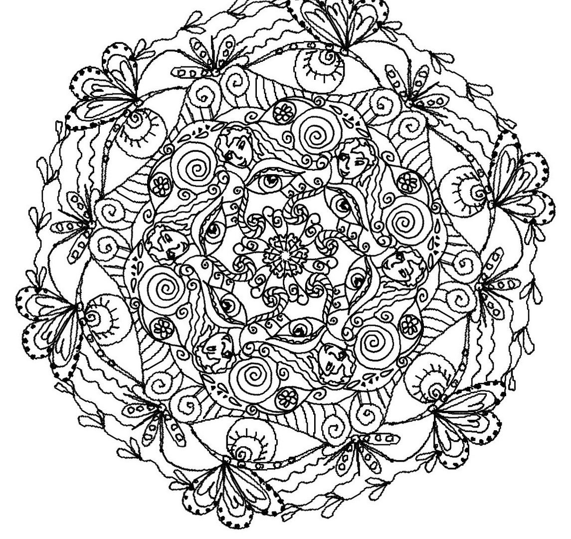 1145x1080 Fancy Printable Mandala Coloring Pages For Adults Artistic Page