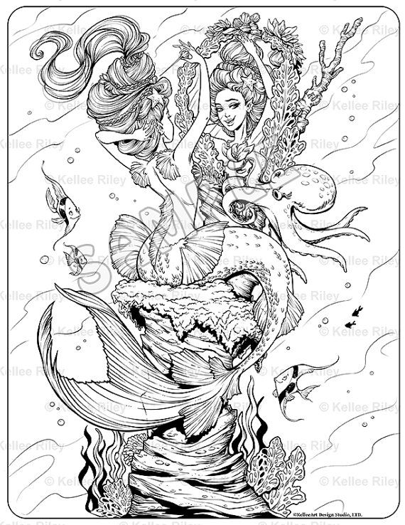 570x738 Mermaid Coloring Pages For Adults Erf Coloring