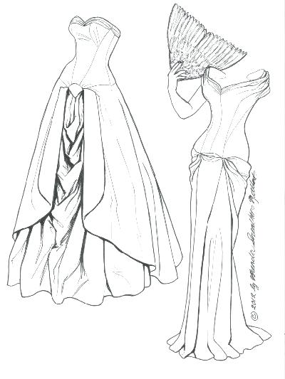 400x533 Fancy Dress Colouring Pages Ballgowns