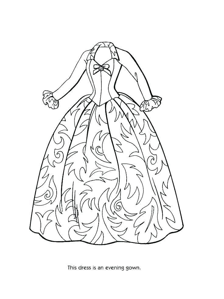736x981 Coloring Pages Dresses Beautiful Dress Page Free Printable