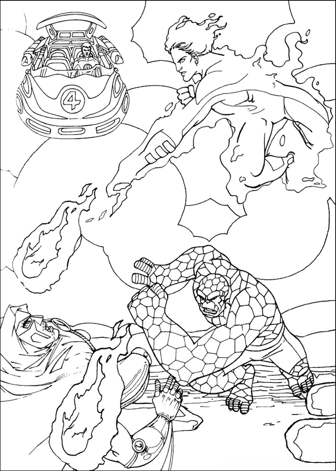 1143x1600 The Fantastic Four Coloring Pages