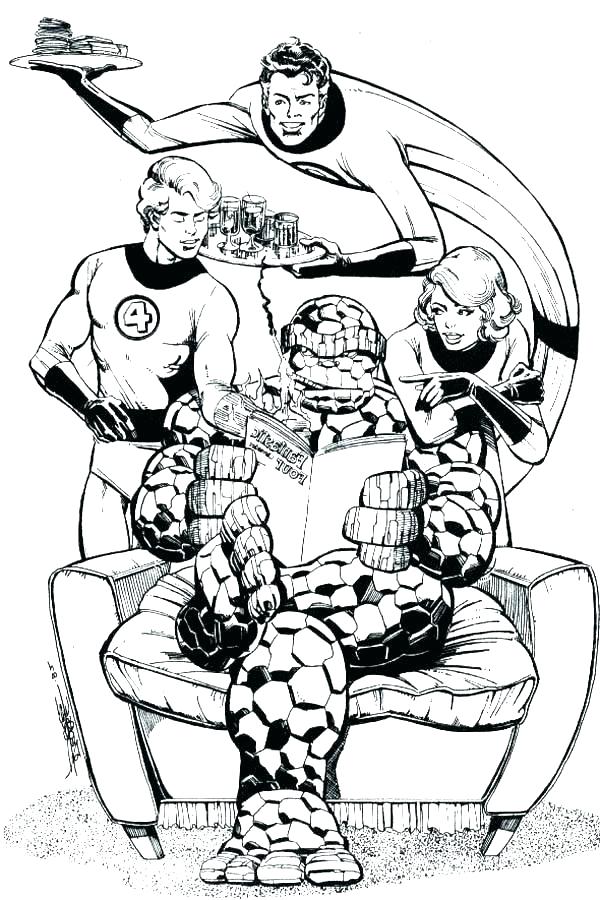 600x900 Fantastic Four Coloring Pages Online Picture Fantast Fuhrer