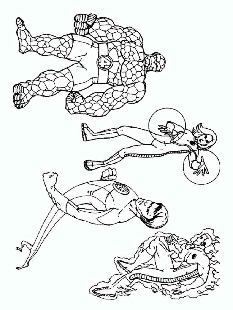 750x1000 Fantastic Four Coloring Pages Free Printable Fantastic Four
