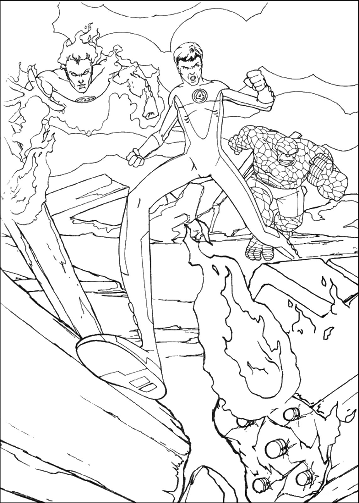 1143x1600 The Fantastic Four Coloring Pages
