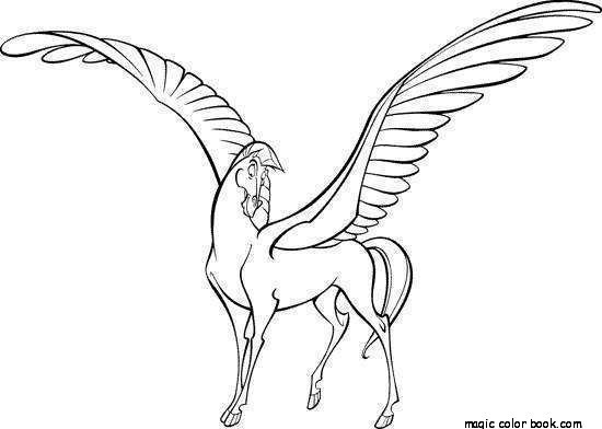 550x392 Horse Pegasus Fantasy Unicorn Coloring Pages Online Free