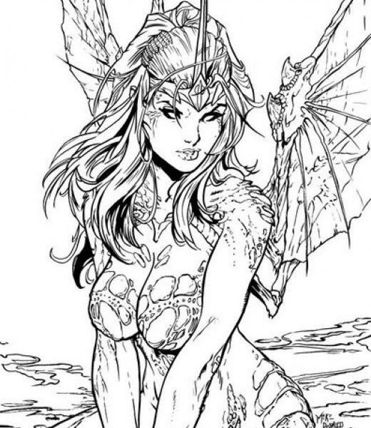520x600 Free Fairy Coloring Pages For Adults Free Fantasy Coloring Pages
