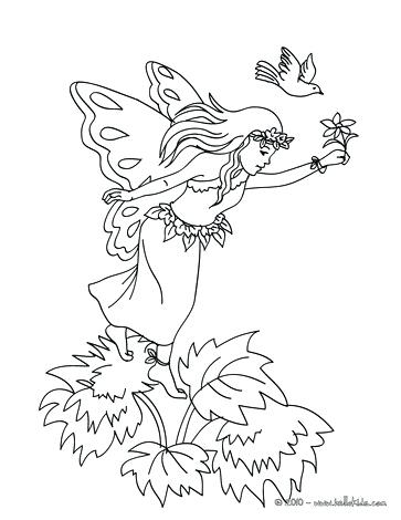 363x470 Flute Coloring Pages Fairy In The Wood To Color Coloring Page