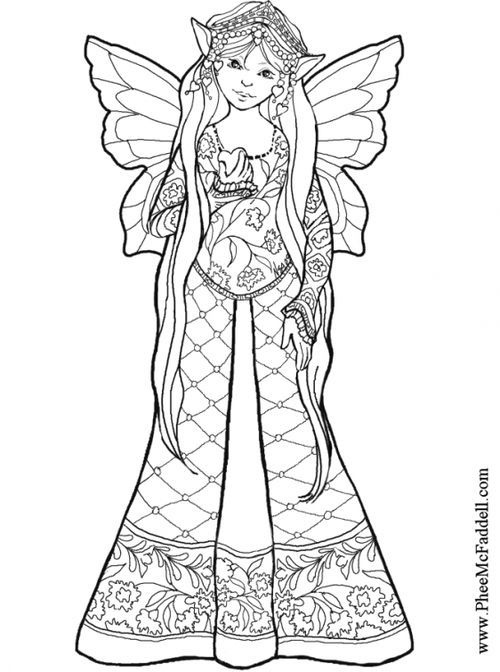 500x672 Challenging Coloring Pages Of Fairy For Adults