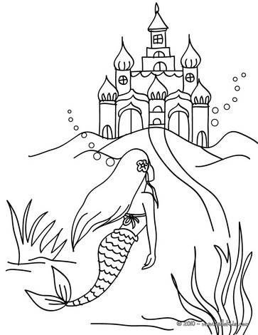363x470 Mermaid With A Dolphin Coloring Pages