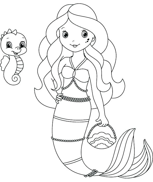 590x700 Barbie Color Hair Style Kids Coloring Mermaid Coloring Pages