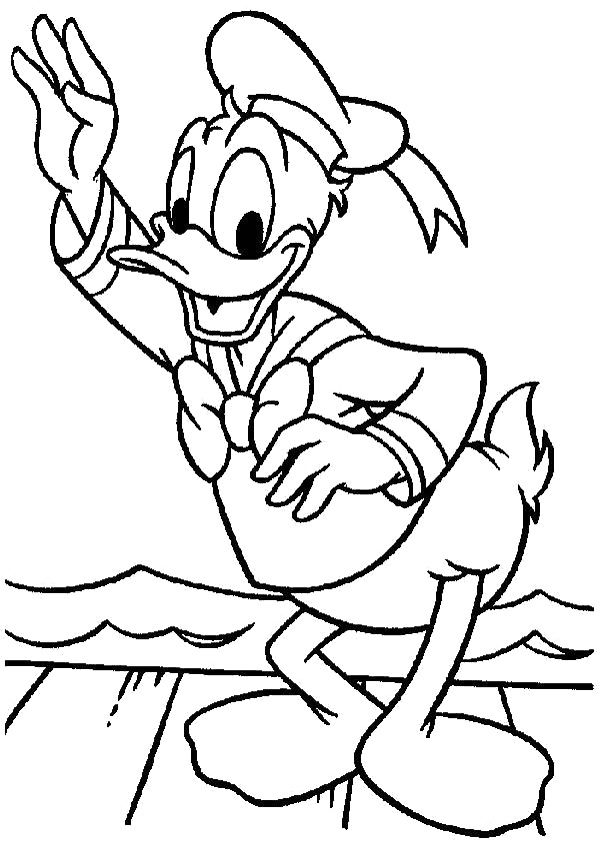 600x849 Donald Duck Say Hii Coloring Page Disney Coloring Pages