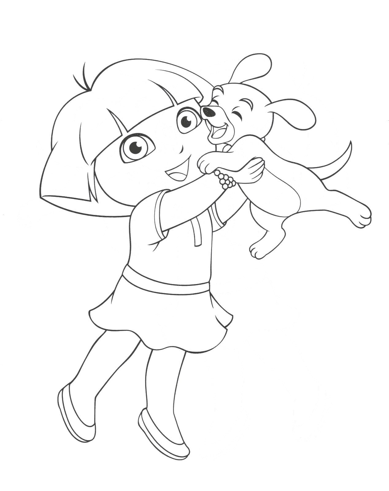 1268x1599 Dora Was Playing With Pet Animals Coloring Page Dora Coloring