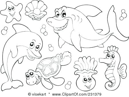 450x340 Sea Animals To Color Coloring Page