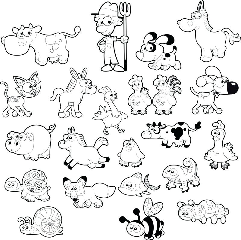 800x799 Farm Animal Coloring Pages Together With Farm Animals Coloring