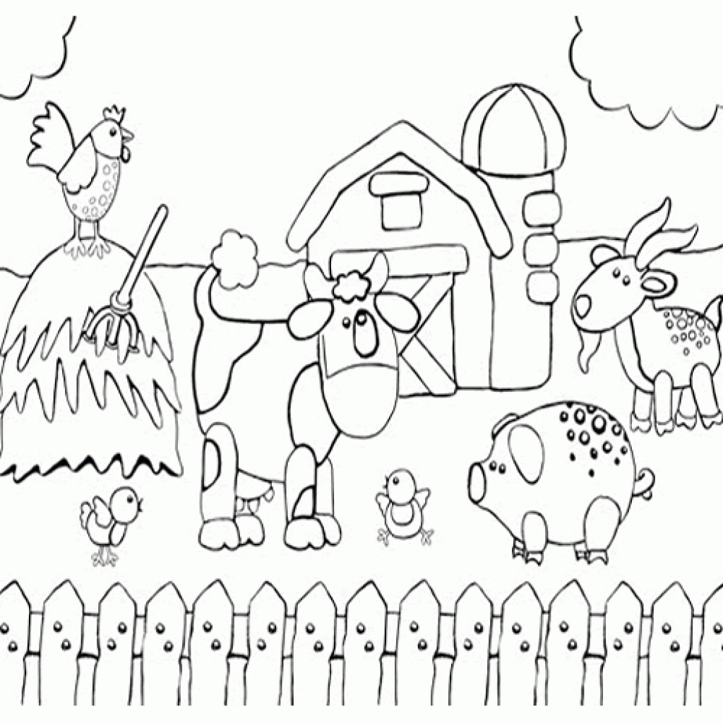 1024x1024 Farm Coloring Pages For Adults Free Coloring For Kids