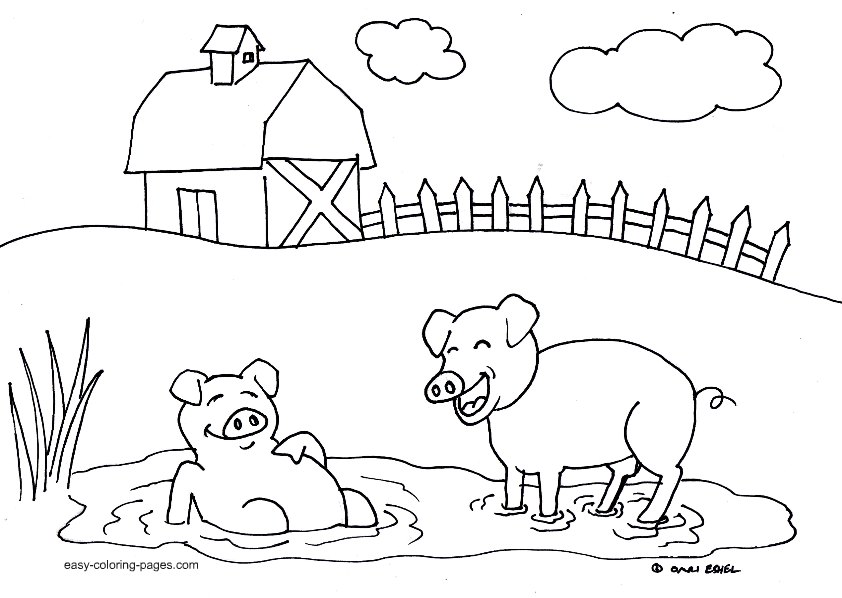 842x598 Farm Colouring Pages Drawn Farm Colour For Kid Pencil And In Color