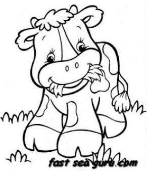 291x338 Printable Farm A Happy Cow Babay Coloring Pages