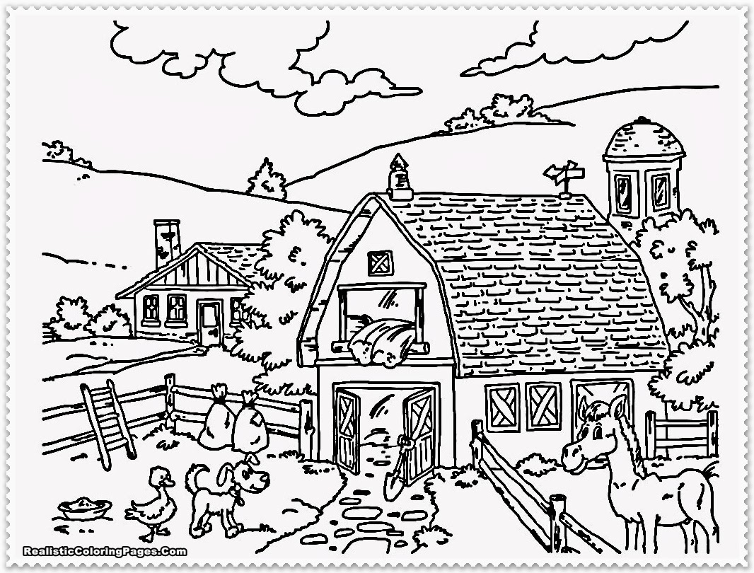 1066x810 Farm Animals Coloring Pages