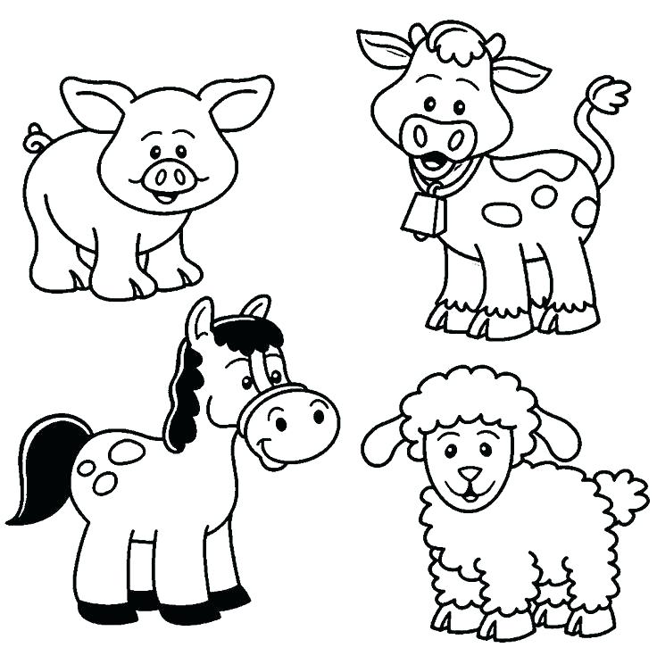 736x735 Farm Coloring Sheets