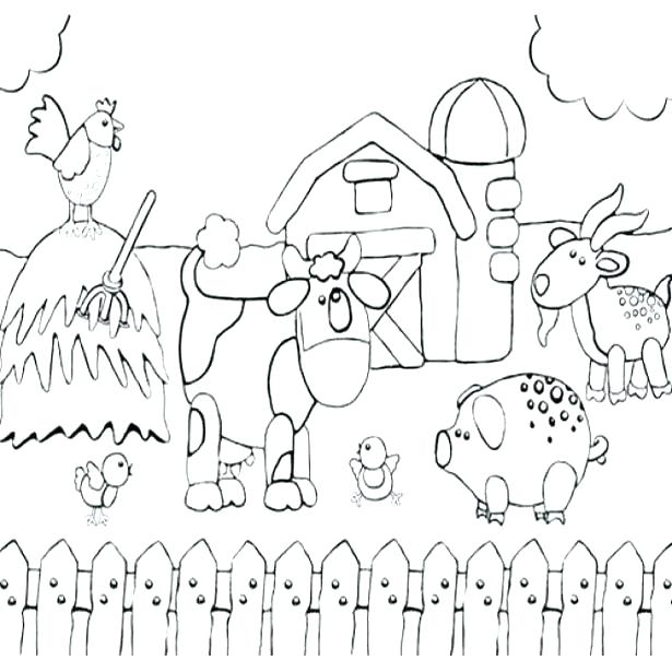 615x615 Farm Coloring Page Printable Farm Animals Coloring Pages Baby Farm