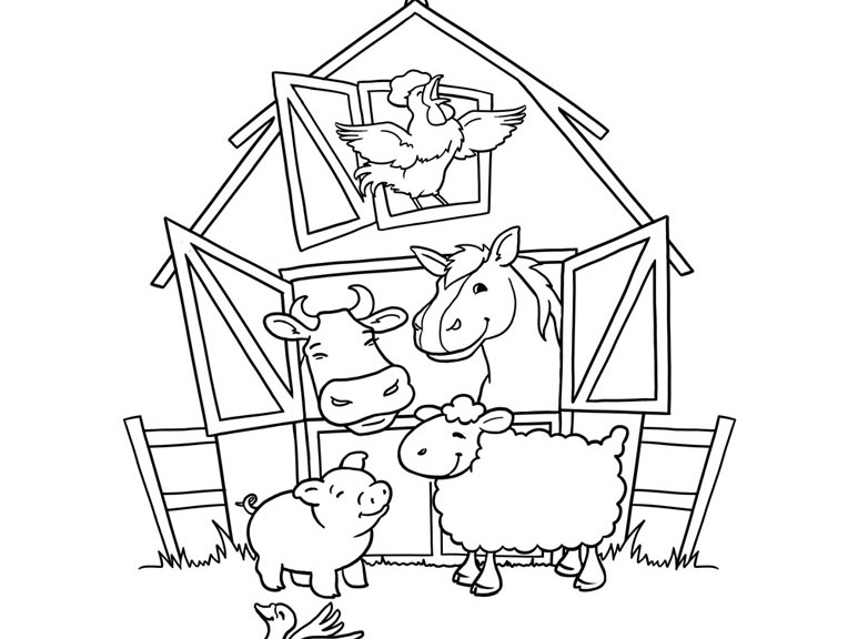 773x576 Farm Animal Coloring Pages