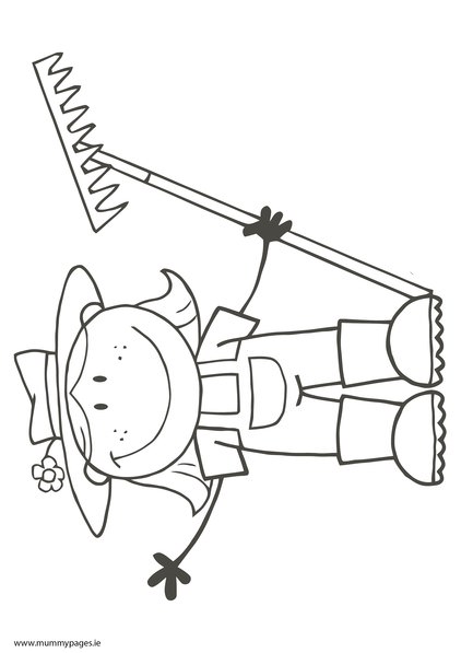 422x597 Farmer Girl Coloring Page