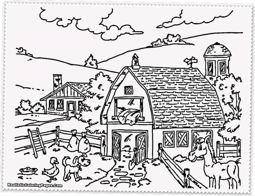 Farm House Coloring Pages
