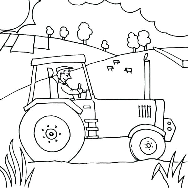 600x598 Coloring Pages Of Tractors Tractor Coloring Pages Free Tractor