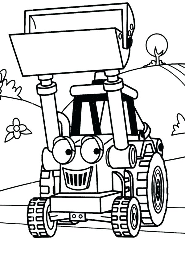 600x842 Coloring Pages Tractors Digger Muck The Tractor In Digger Coloring