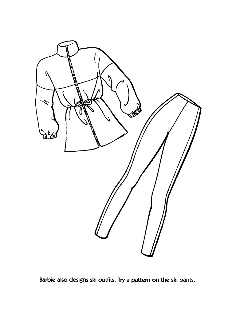768x1024 Barbie Fashion Clothes Coloring Pages
