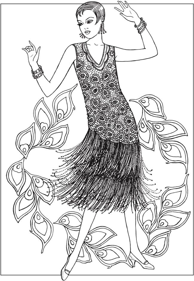 650x941 Creative Haven Jazz Age Fashions Coloring Book