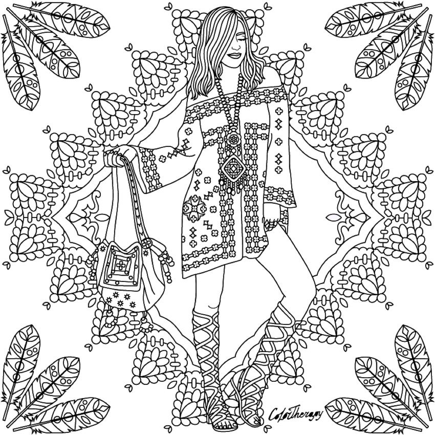 850x850 Fashion Coloring Page Fashion Coloring Pages For Adults