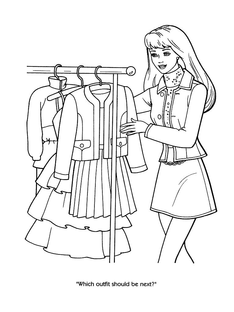 768x1024 Fashion Clothing And Jewelry Coloring Pages For Adults Barbie