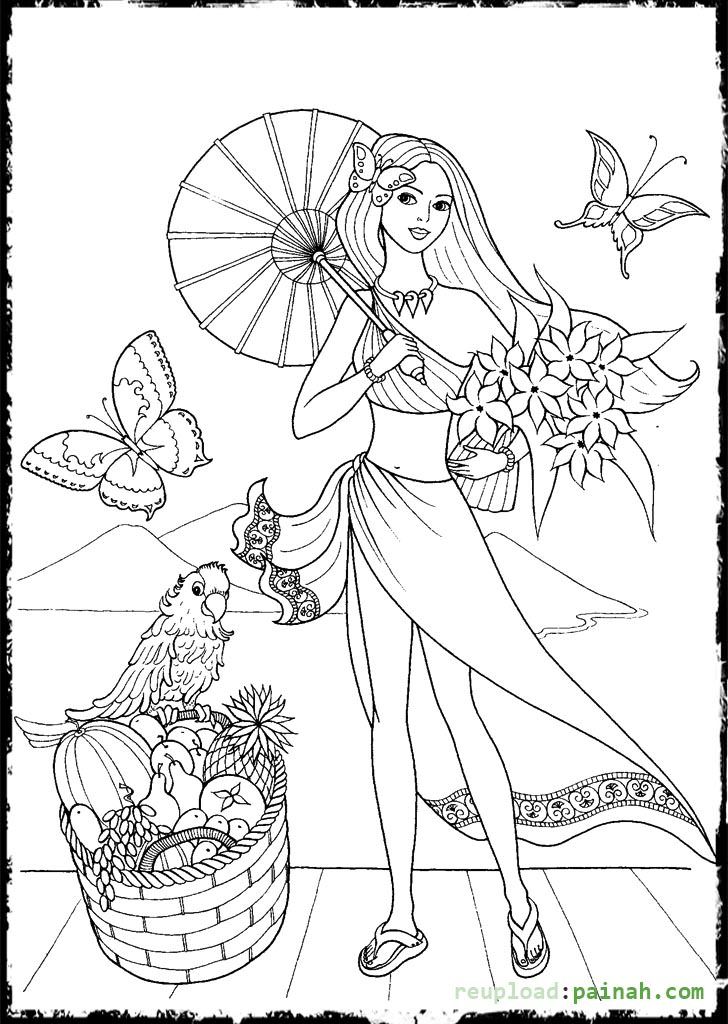 728x1024 Fashion Coloring Pages For Girls With Umbrella Coloring Pages