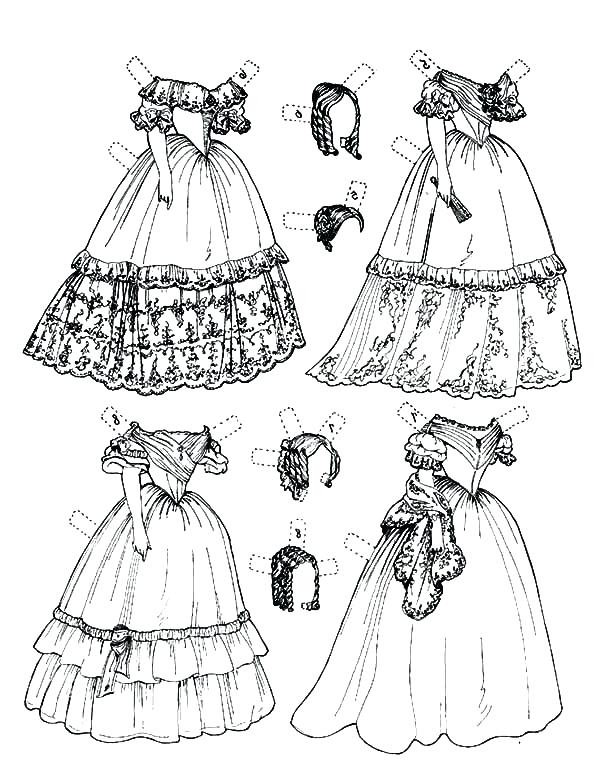 600x778 Dresses Coloring Pages Doll Dress Designing Doll Dress Coloring